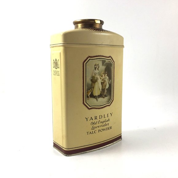Vintage Yardley Old English Lavender Talc Powder Can Vanity Accessory Dresser An